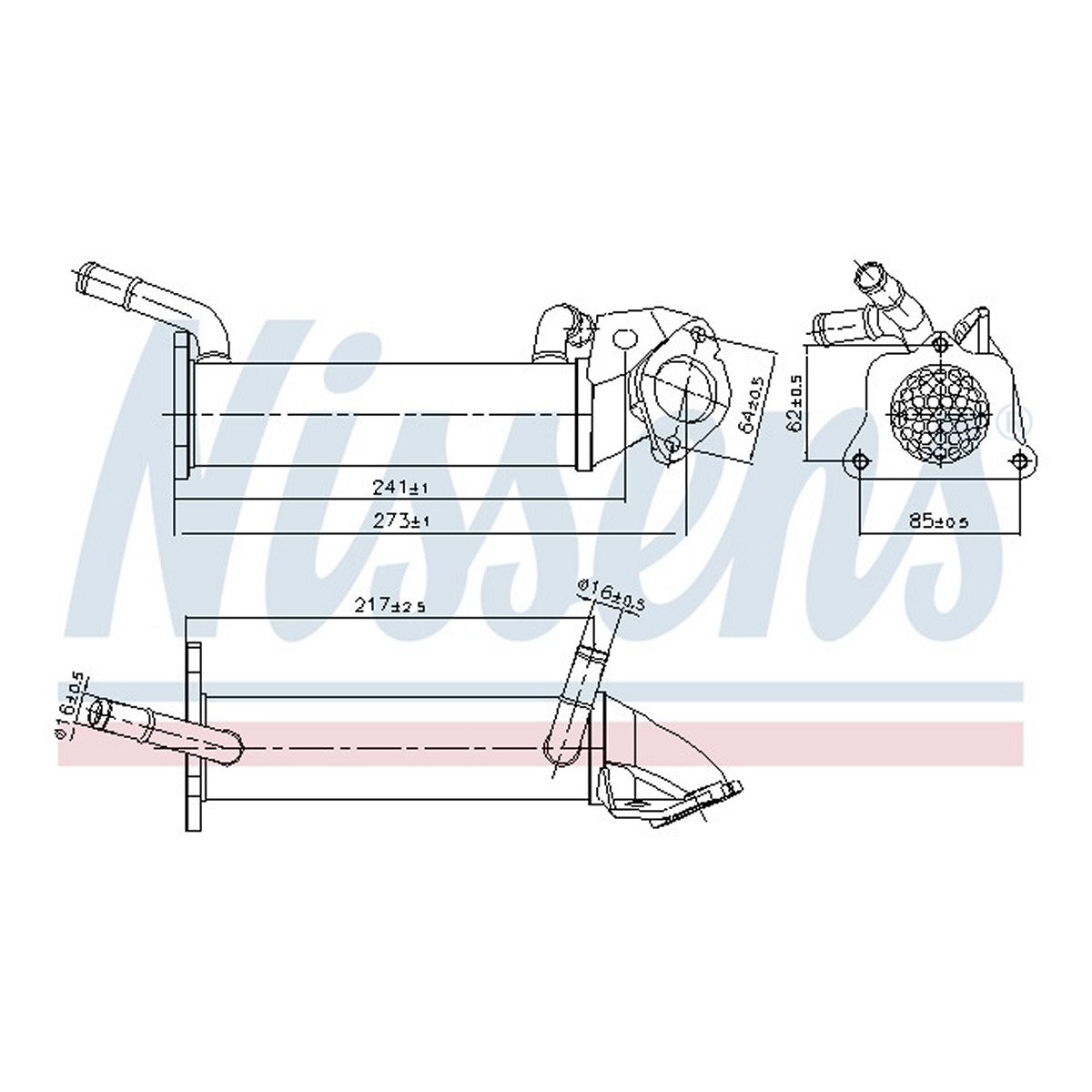 Радіатор відпрацьованих газів FORD TRANSIT V363 (FCD,...) - 2.2 TDCI (2013.08->) NISSENS (989401) Nissens фото 6