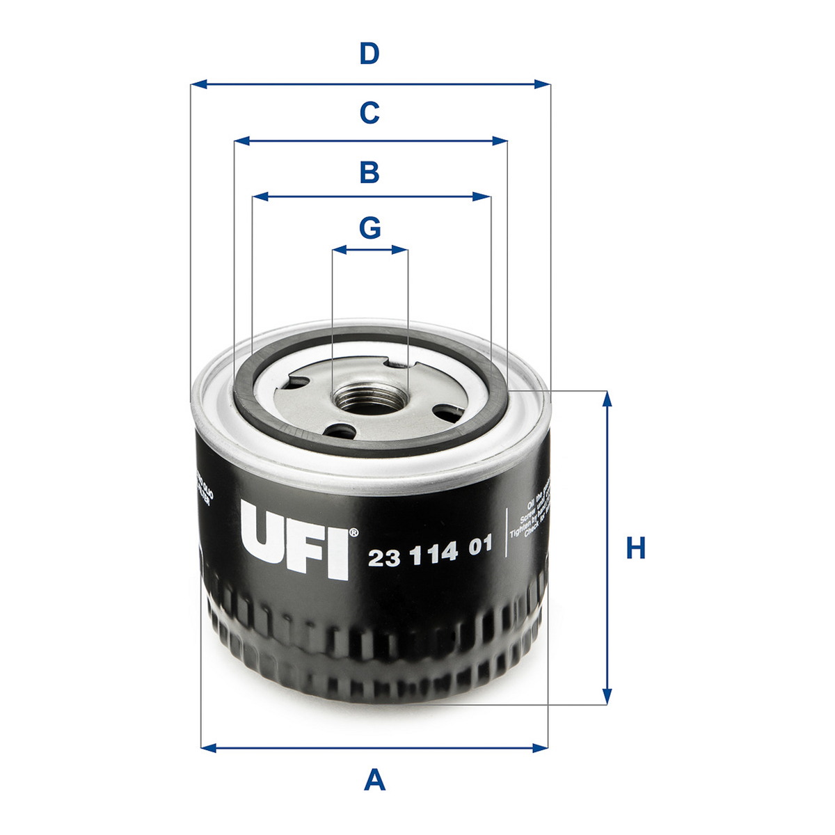 Фільтр оливний ZAZ SENS (TF_) 1.3 (TF698K10, TF698K11, TF698K12, TF69K74, TF698K UFI (23.114.01) UFI фото 3