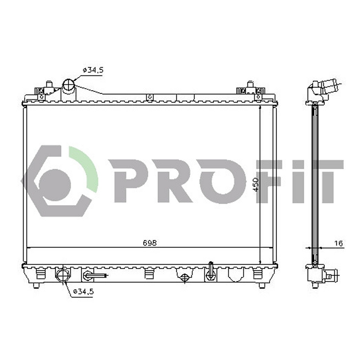 Радіатор охолоджування SUZUKI GRAND VITARA 05- (AT) PROFIT (7050N3) Profit фото 3