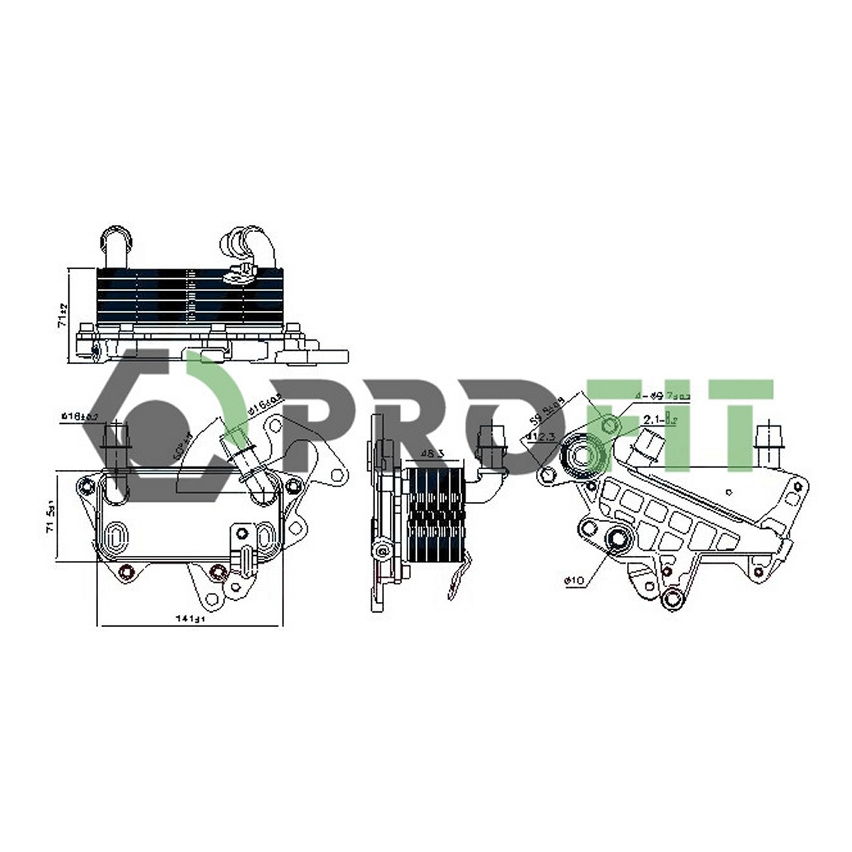 Радіатор масляний VW PASSAT 07-11 (1.8TSI) PROFIT (1745-0066) Profit фото 3