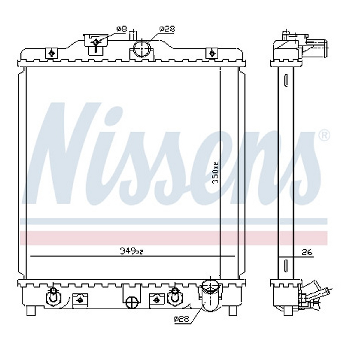 Радіатор охолоджування HONDA CIVIC 1,6 AUT. 92- (ND) NISSENS (633081) Nissens фото 7