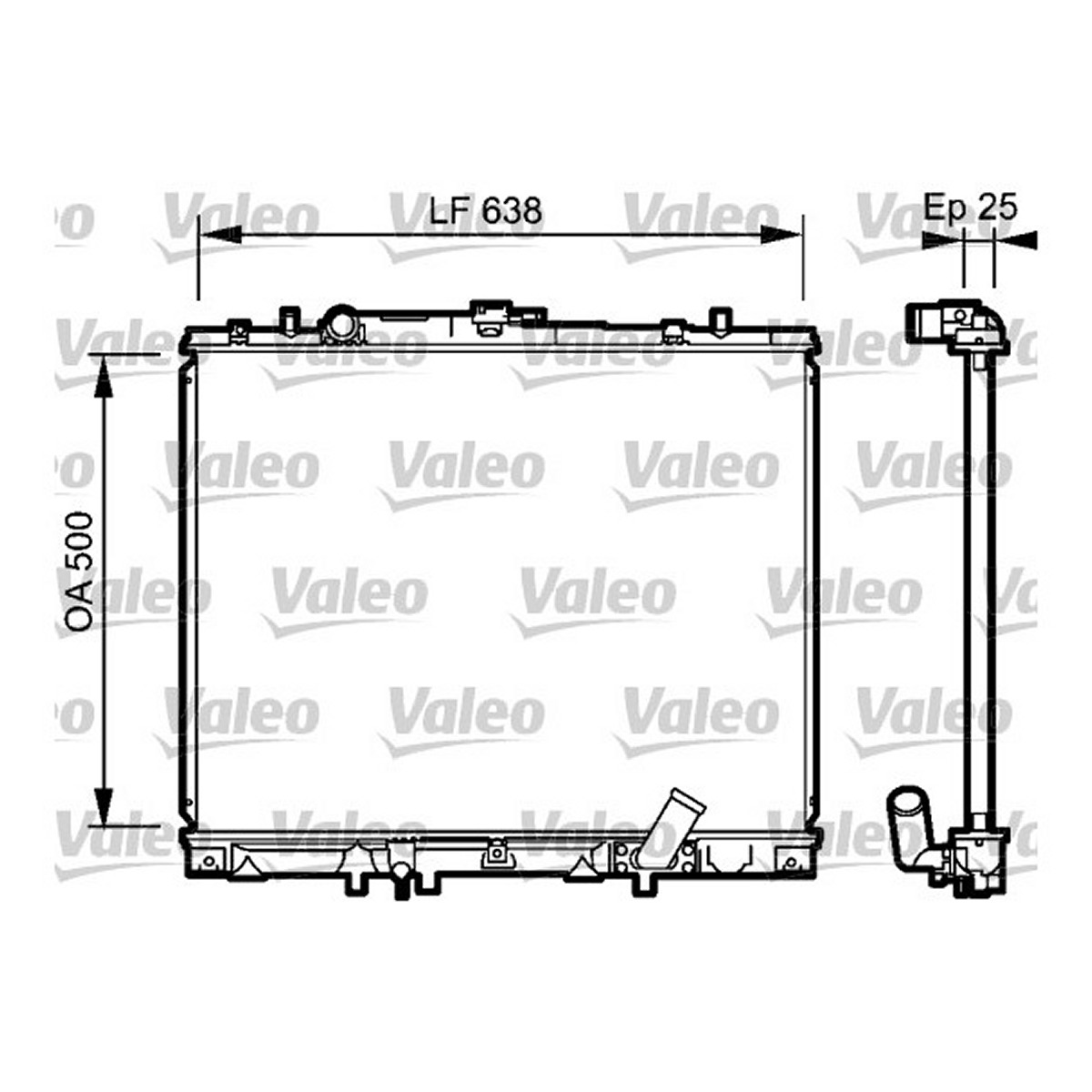 Радіатор охолодження MITSUBISHI PAJERO SPORT I (K7_, K9_) 2.5 TD (K94W) 1996.07 — VALEO (734424) Valeo фото 6