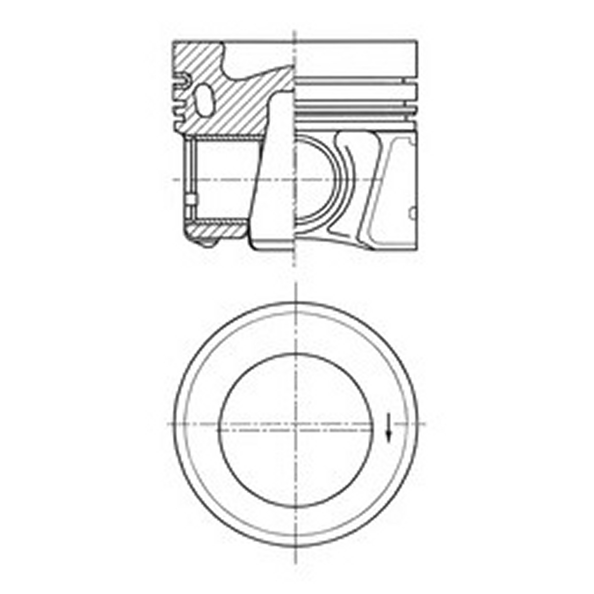 Поршень VW 81.01 CRBC/CRBD/CRFA/CRLB/CRLC/CRUA/CSUA/CSUB/CSUD/CSUE/CUVC/C KS (41270600) KS фото 3