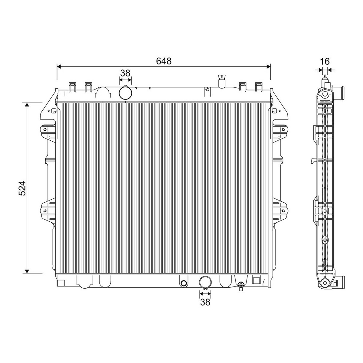 Радіатор охолодження TOYOTA HILUX VII ПІКАП (_N1_, _N2_, _N3_) 3 2005.08 - 2015.09 3.0 VALEO (701345) Valeo фото 6
