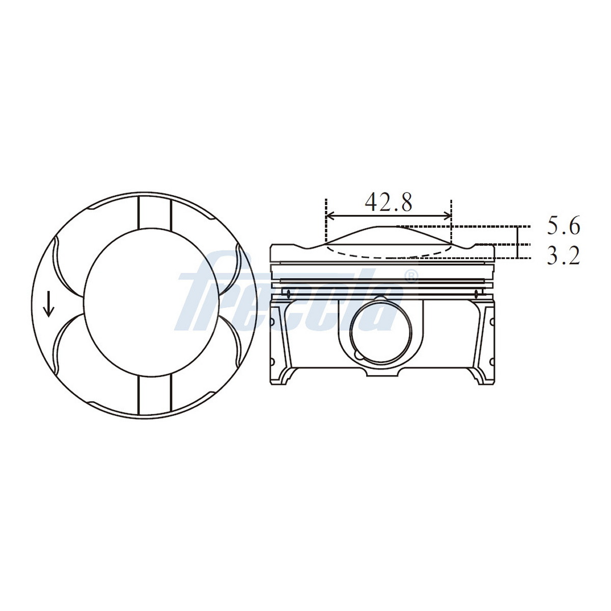 Поршень FORD B. 71,9- STD FRECCIA (FP23-102100) Freccia фото 3