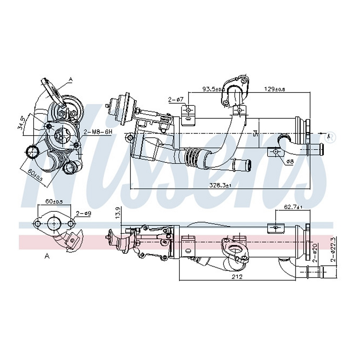Радіатор відпрацьованих газів AUDI A6 C6 (4F5) - 2.0 TDI (2004.11 - 2011.08) NISSENS (989329) Nissens фото 3