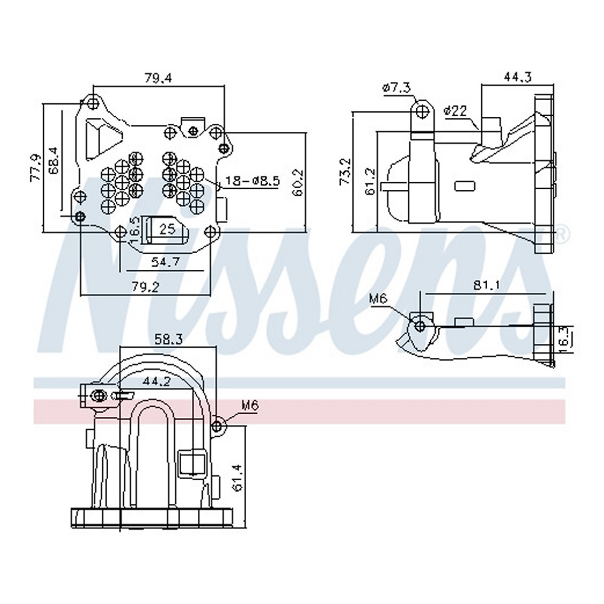 Радіатор відпрацьованих газів PEUGEOT EXPERT TEPEE (VF3X_) - 1.6 HDI 90 (01.2007 - 03.2016) NISSENS (989313) Nissens фото 6