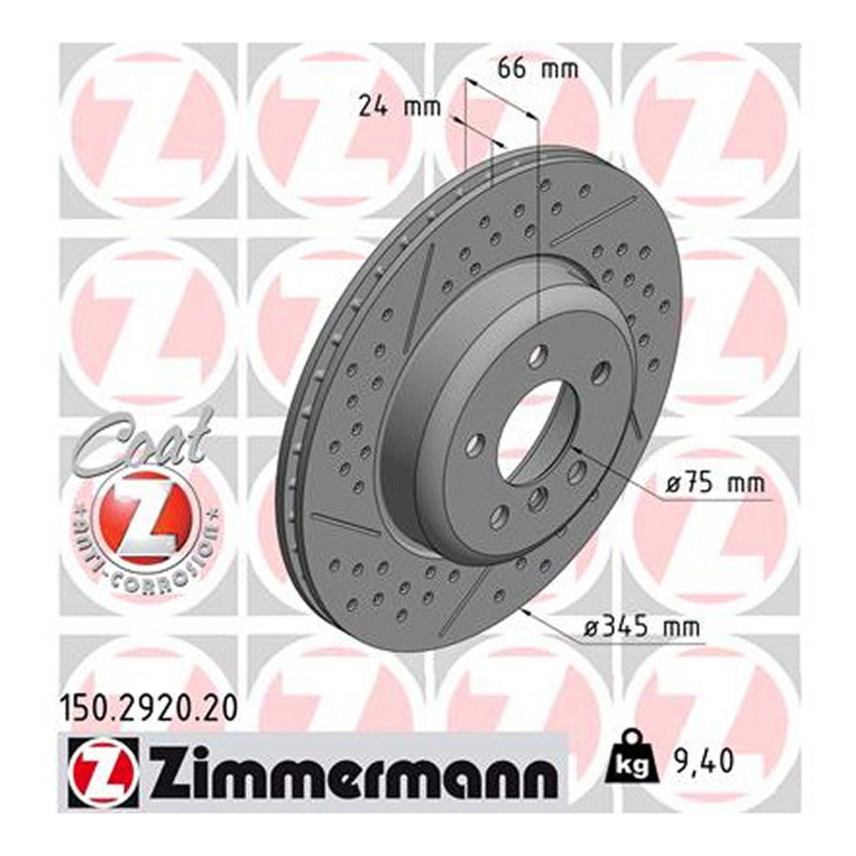 Диск гальмівний BMW 3 (F30, F80) 2.0 2011.11-2018.10 ZIMMERMANN (150.2920.20) Zimmermann фото 3