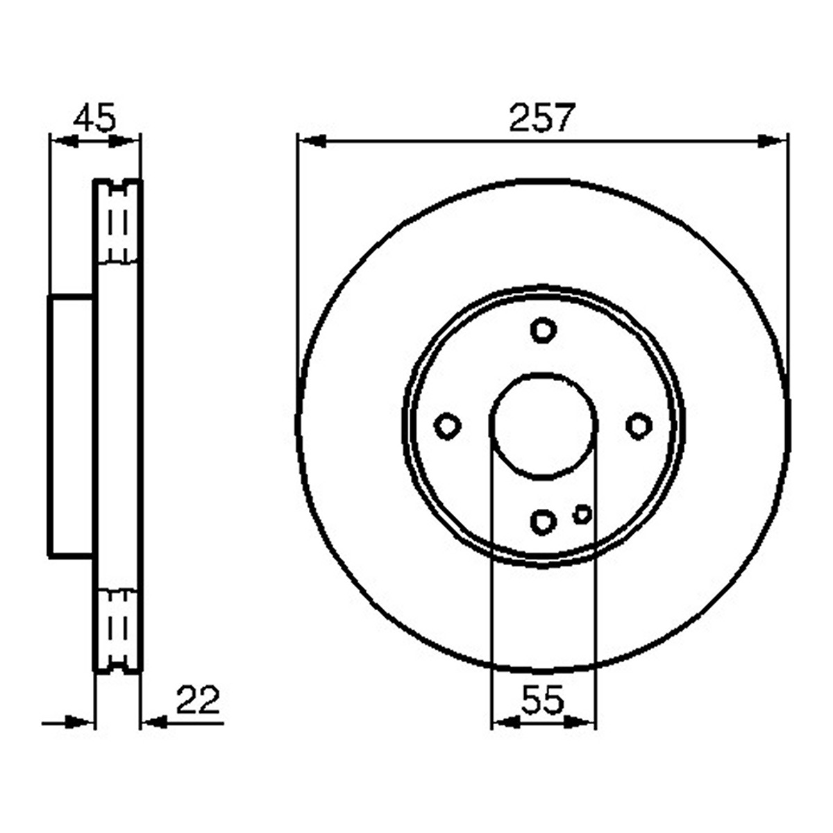 Диск гальмівний ВЕНТИЛ MAZDA 323 S V (BA) 1.7 1992.09-2003.12 BOSCH (0 986 478 638) Bosch фото 3