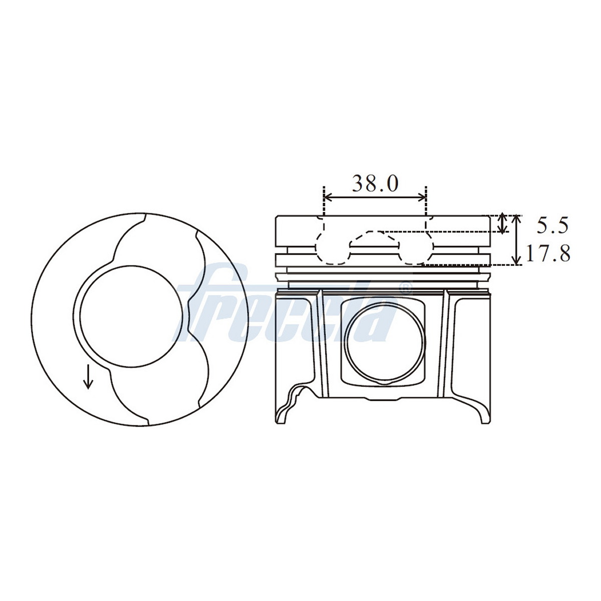 Поршень RENAULT B. 80,5- +50 FRECCIA (FP23-107650) Freccia фото 3