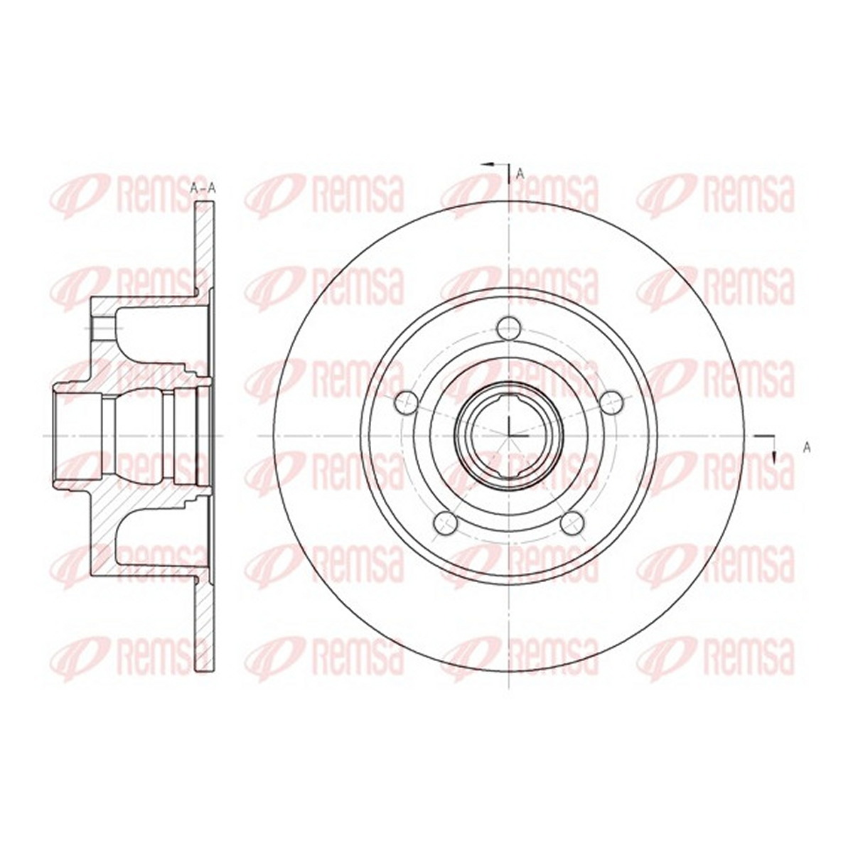 Диск гальмівний AUDI A4 B5 (8D2) 1.6 1994.11-2001.12 REMSA (6431.00) Remsa фото 3