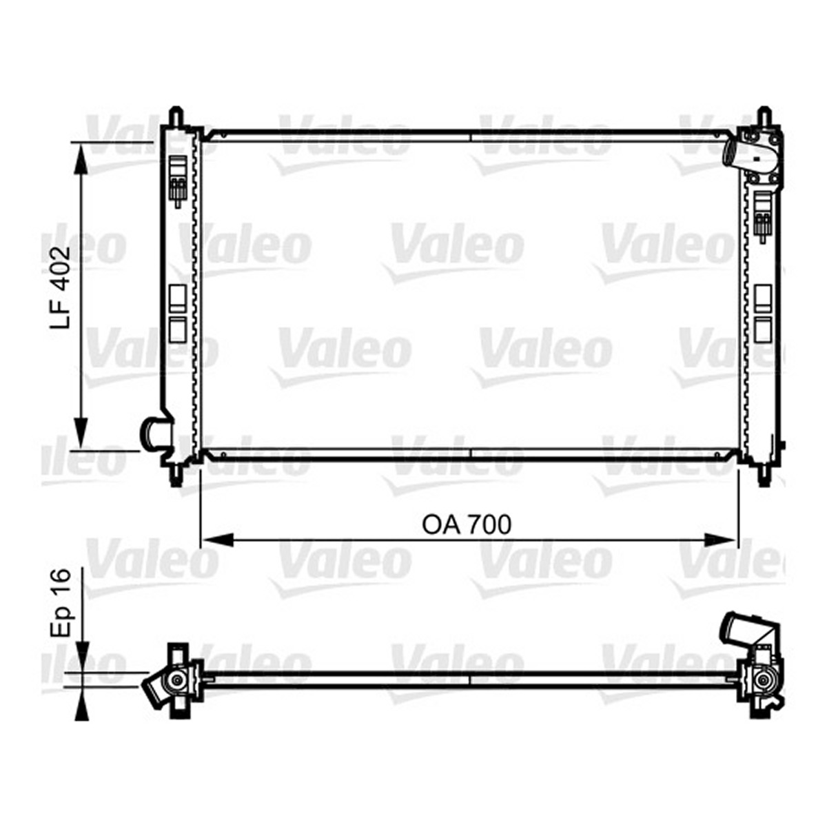 Радіатор охолодження MITSUBISHI LANCER VIII (CY_A, CZ_A) 1.5 2007.03 — VALEO (735575) Valeo фото 4
