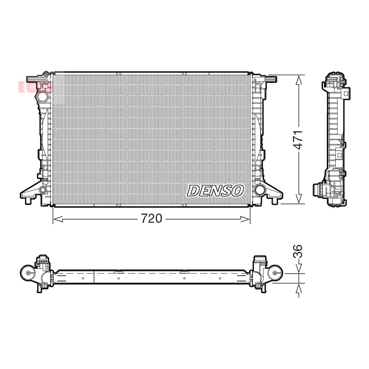 Радіатор охолоджування AUDI / BENTLEY / VW A4 / A5 / A6 / Q5 / Q7 / Q8 / BENTAYGA / TOUA DENSO (DRM02047) Denso фото 6