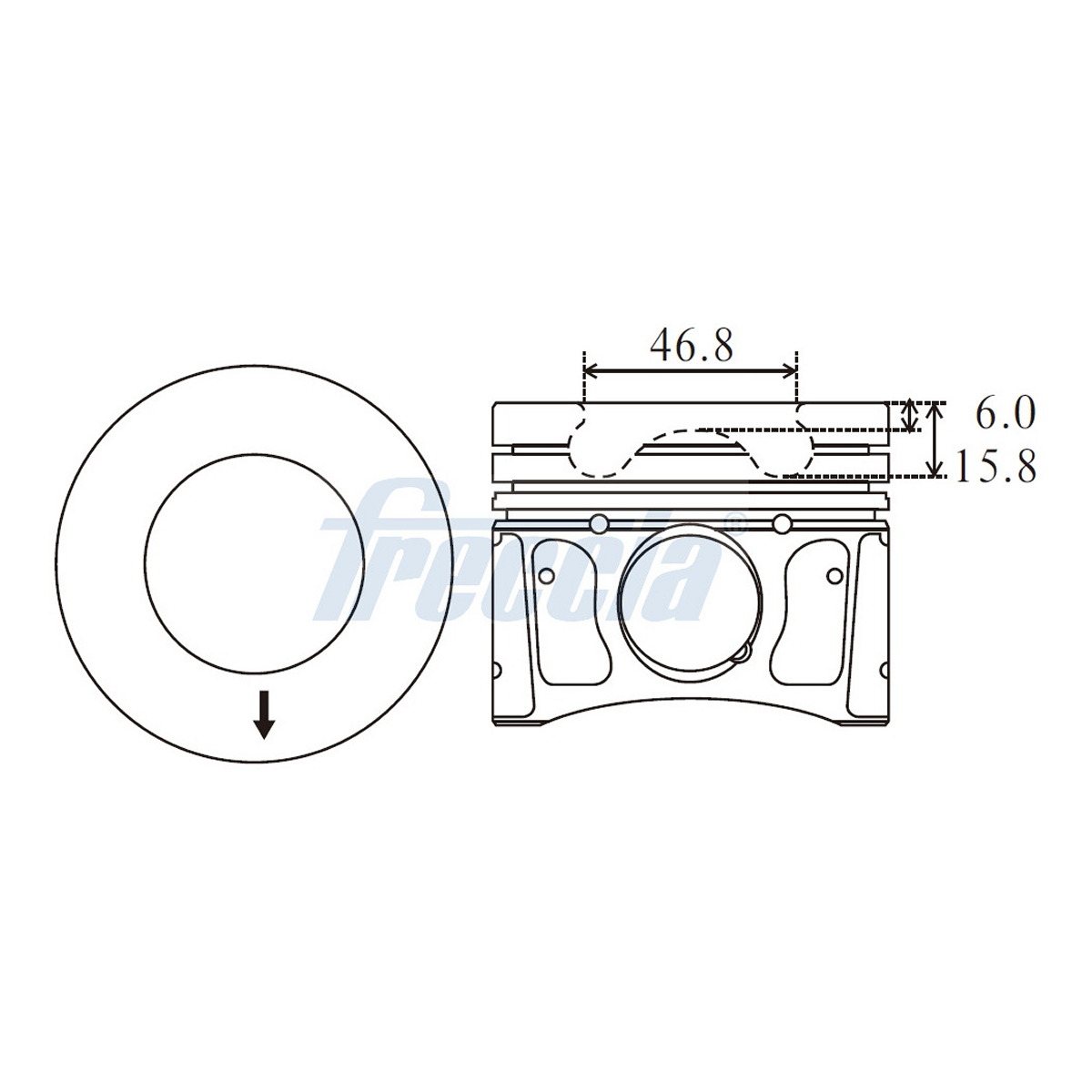 Поршень FIAT B. 86,5- +50 FRECCIA (FP23-107550) Freccia фото 3