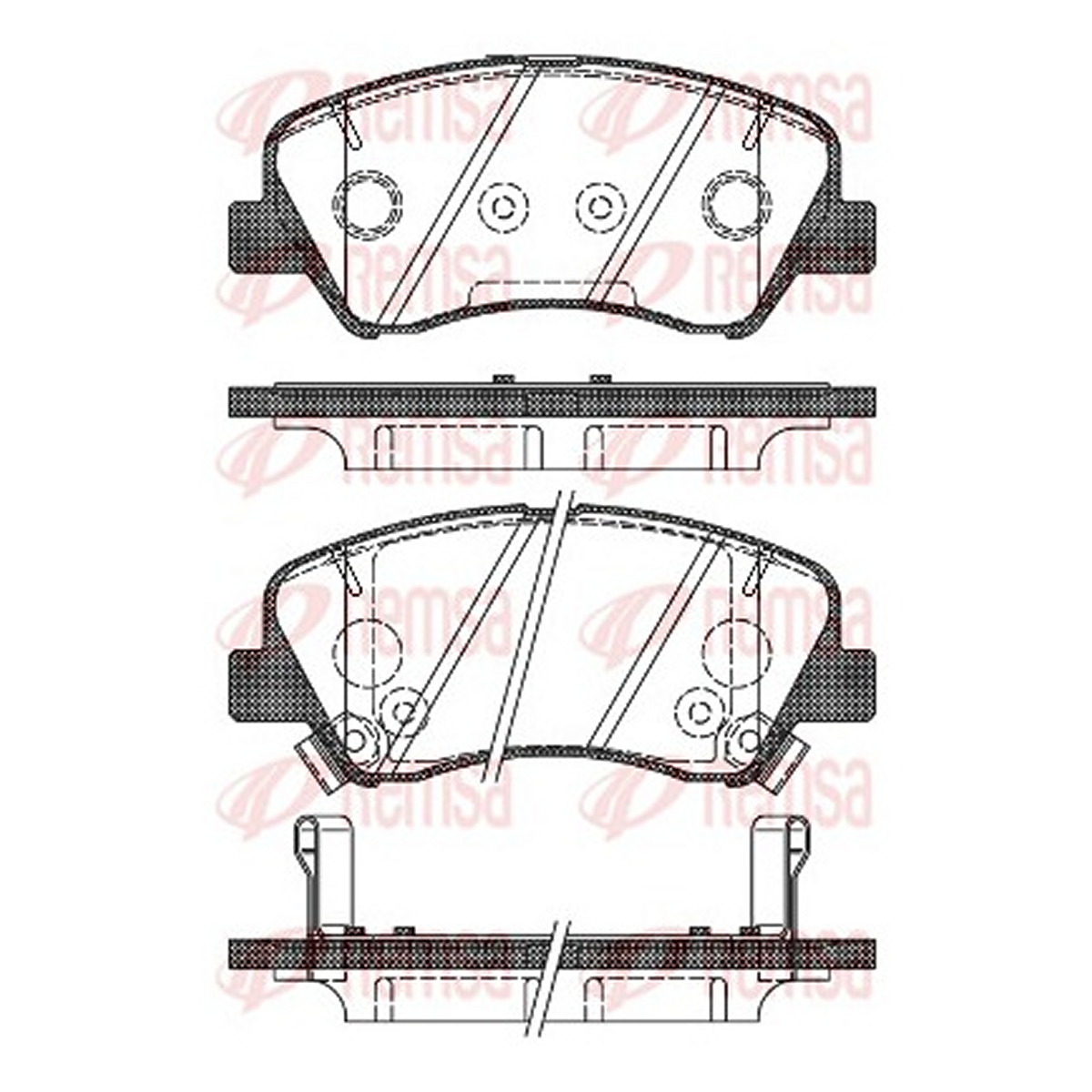 Колодки гальмівні дискові HYUNDAI ACCENT I25 IV ЛІФТБЕК (RB) 1.6 2010.08- REMSA (1488.02) Remsa фото 3