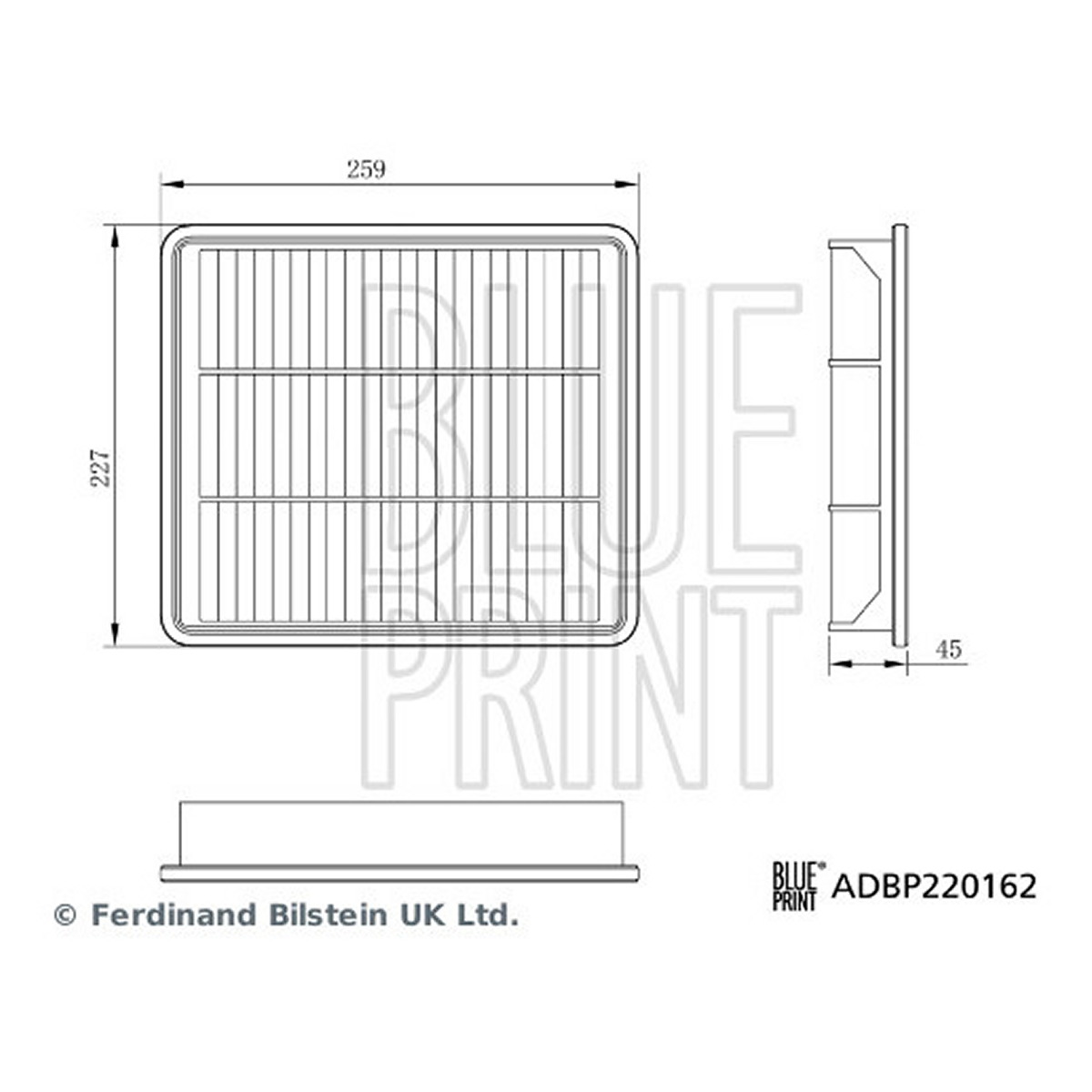 Фільтр повітряний HAVAL H2 1.5 2014.04 - BLUE PRINT (ADBP220162) Blue Print фото 6