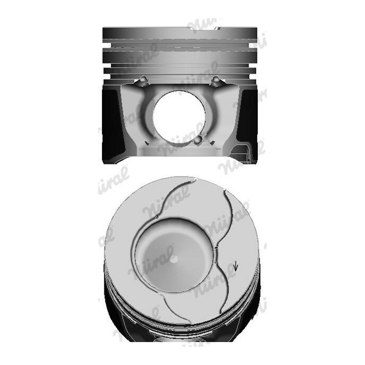 Поршень PSA/FORD 74.2 DV4TD(8HX)/F6JA/DV4C(8HR) NURAL (87-135307-00) Nural фото 3