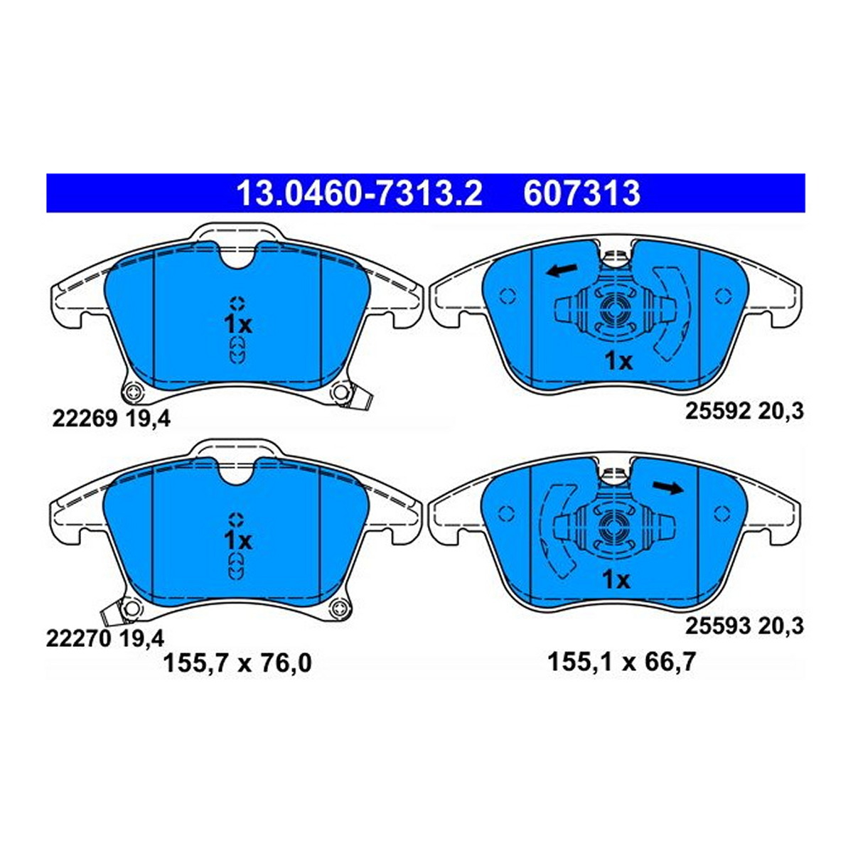 Комплект гальмівних колодок передн , FORD GALAXY III, GALAXY MK III, MONDEO V, S-MAX, FORD USA FUSION 1.0-2.5H 09.12-04.23 фото 4