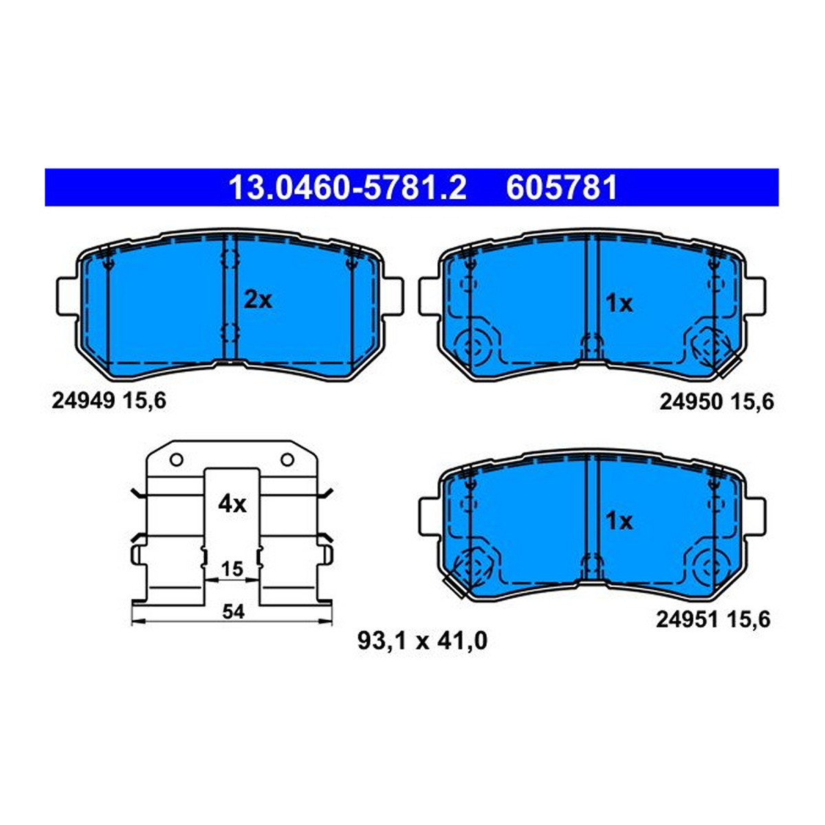Комплект гальмівних колодок задн (з комплектуючими), HYUNDAI CRETA, IX20, KONA, TUCSON, KIA PICANTO II, SOUL II 1.0-2.0 11.10- фото 4