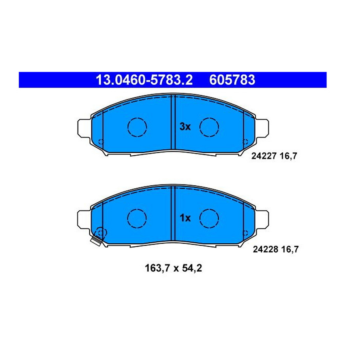 Комплект гальмівних колодок передн , NISSAN LEAF, NAVARA, NAVARA NP300, NP300, NV200, NV200 / EVALIA, PATHFINDER III, XTERRA 2.5D-Electric 05.98- фото 4