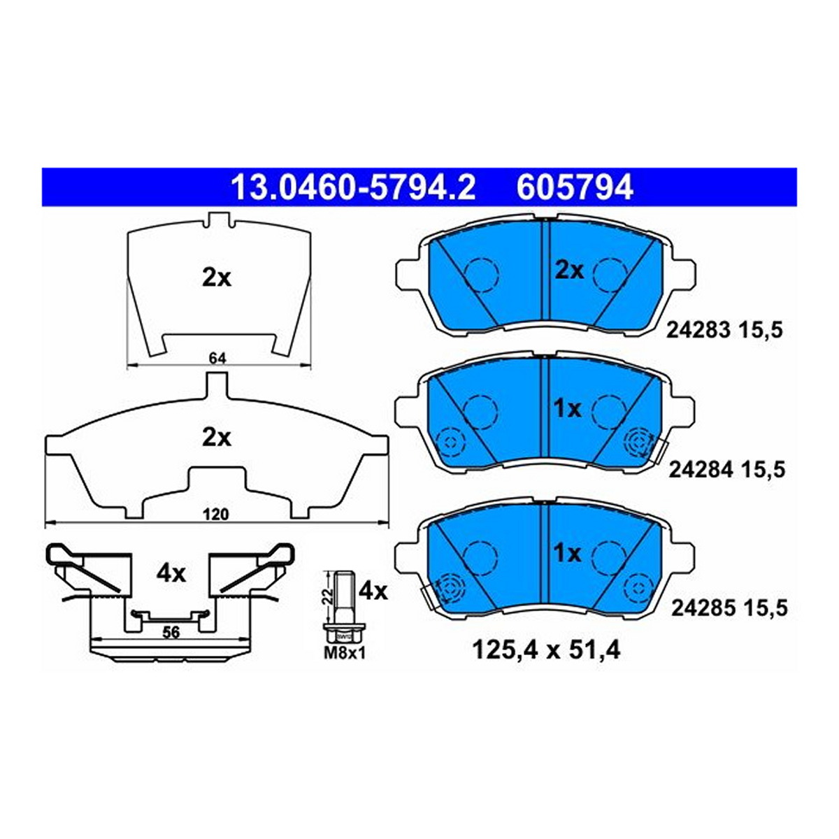 Комплект гальмівних колодок передн , DAIHATSU MATERIA, SIRION, FORD FIESTA VI, MAZDA 2, SUBARU JUSTY IV, SUZUKI BALENO, SWIFT IV, SWIFT V 1.0-1.6D 01.05- фото 5