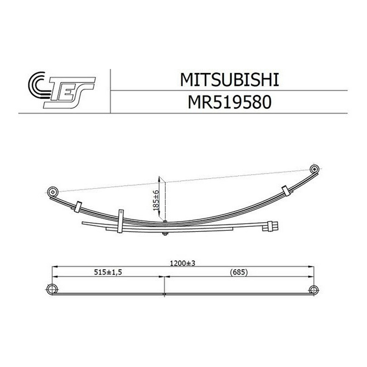Ресора задн (кількість листів: 5x515) MITSUBISHI L200 2.0/2.4/2.5D 06.96-12.07 фото 3