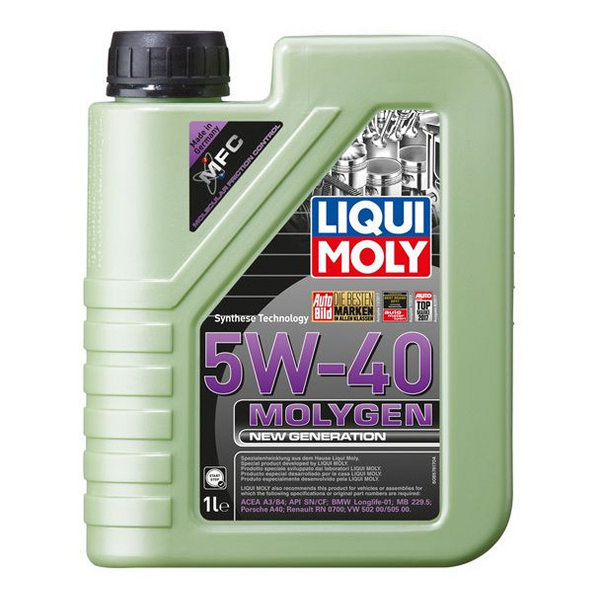 Моторна олива Molygen (1L) 5W40 ,API CF, SN, BMW LL-01, FIAT 9.55535 H2, FIAT 9.55535 N2, FIAT 9.55535 Z2, GM LL-B-025, MB 229.5, OPEL LL-B-025, PORSCHE A40, RENAULT RN 0700, RENAULT RN 0710, VW 502.0 фото 7