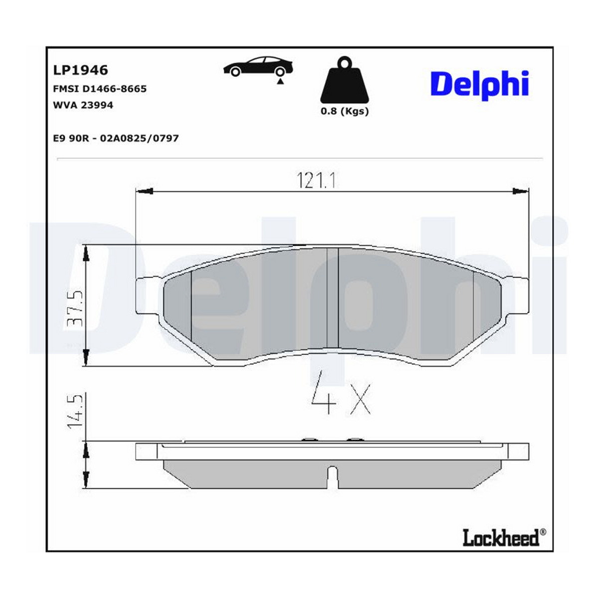Комплект гальмівних колодок задн , CHEVROLET EPICA, EVANDA, DAEWOO EVANDA 2.0/2.0D/2.5 08.02- фото 2