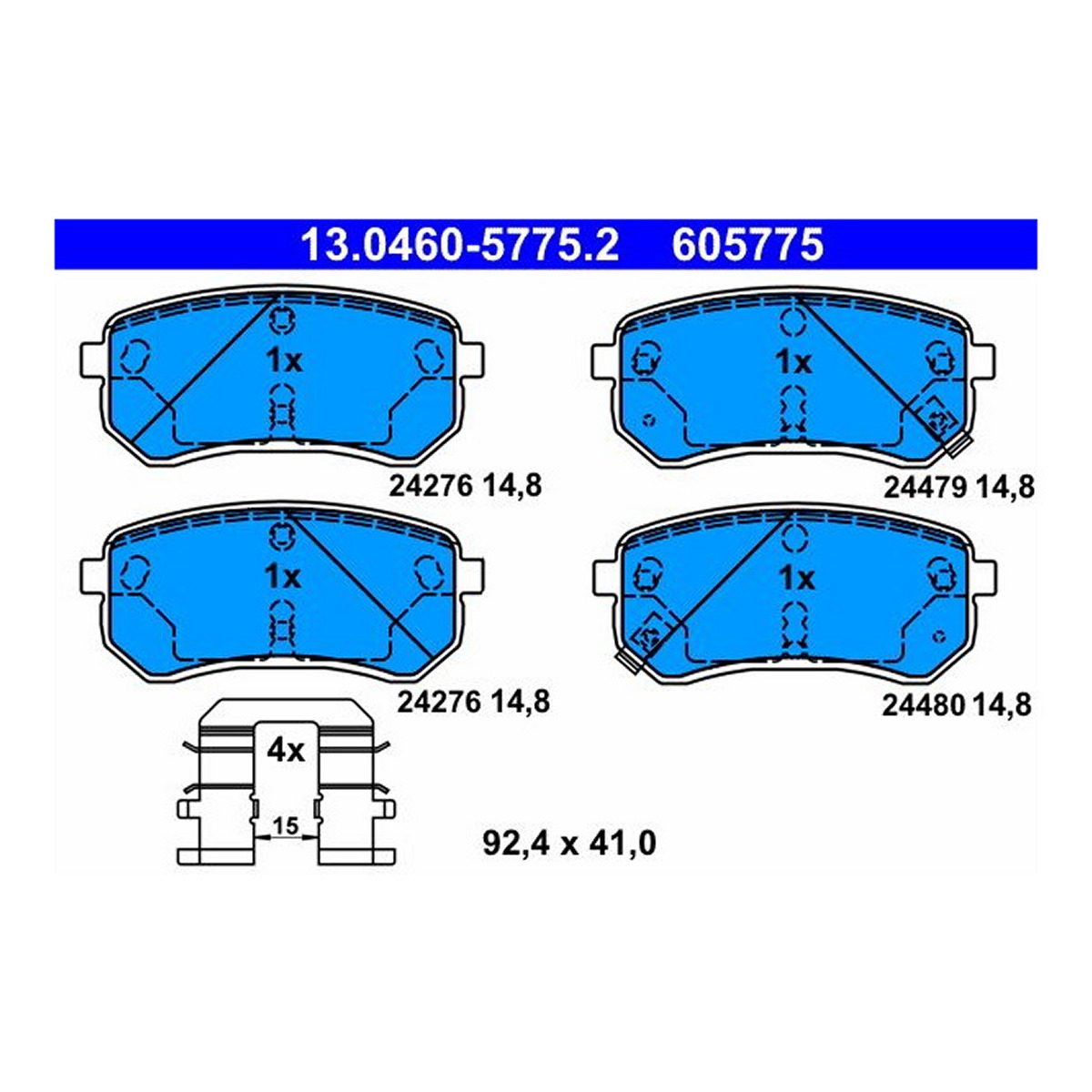 Комплект гальмівних колодок задн (з комплектуючими), HYUNDAI I10 I, KIA PICANTO I, PICANTO II 1.0-1.2LPG 04.04-03.17 фото 4
