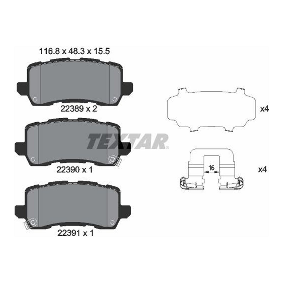 Комплект гальмівних колодок задн , ACURA MDX, TLX, HONDA HR-V, ODYSSEY 1.5-3.5 11.13- фото 3