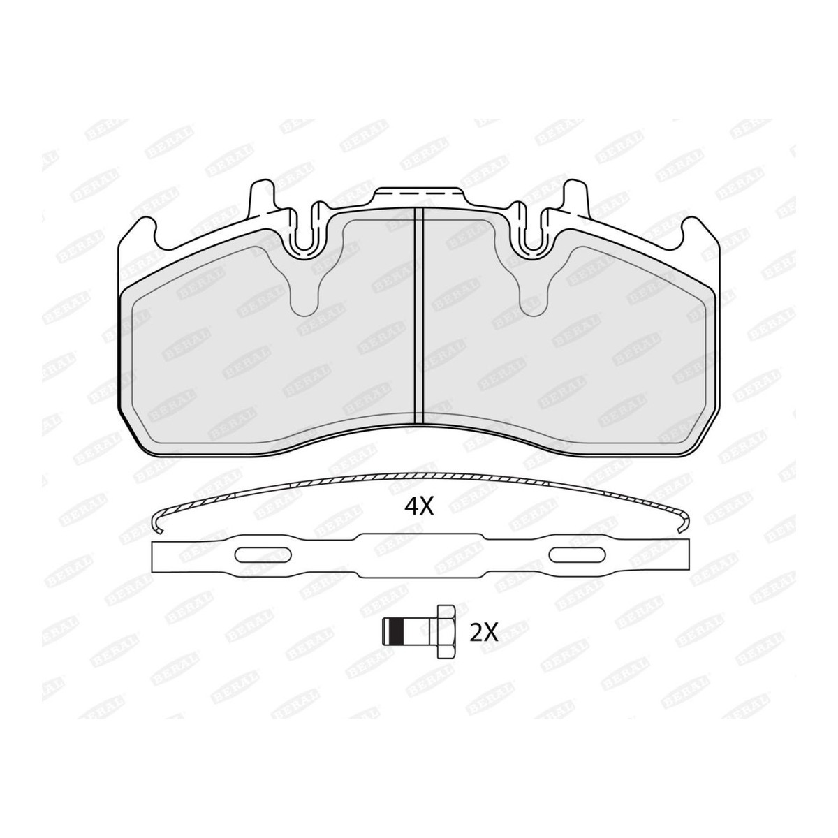 Комплект гальмівних колодок MERITOR ELSA 225-1 RVI D, MIDLUM, VOLVO FH, FH II, FH III, FH12, FH16, FH16 II, FH16 III, FL II, FL III, FM, FM III, FMX II, FMX III D11A-330-MDS2043A 08.93- фото 5