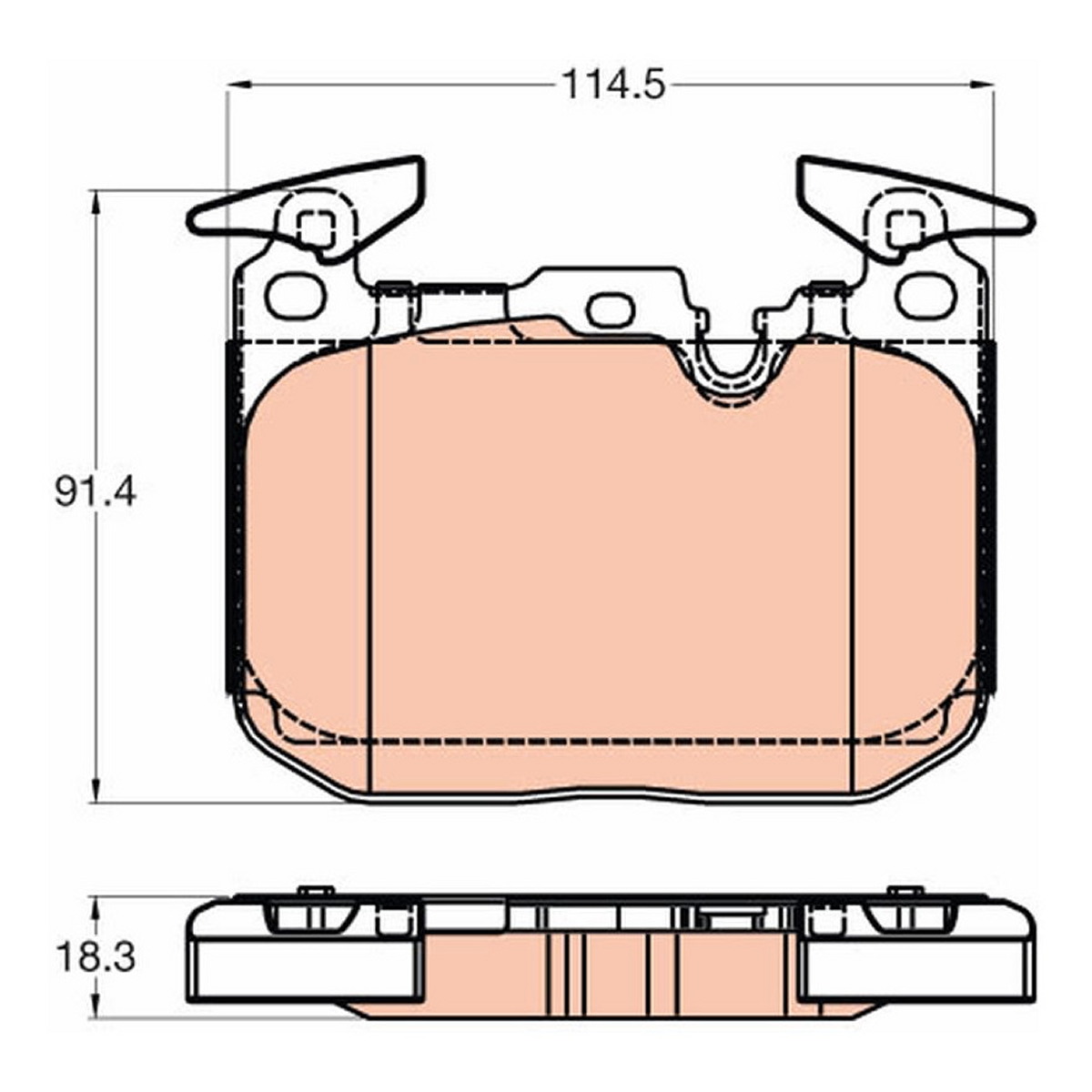 Комплект гальмівних колодок передн , BMW 1 (F20), 1 (F21), 2 (F22, F87), 2 (F23), 3 (F30, F80), 3 (F31), 3 GRAN TURISMO (F34), 4 (F32, F82), 4 (F33, F83), 4 GRAN COUPE (F36) 1.5-3.0H 07.11- фото 4