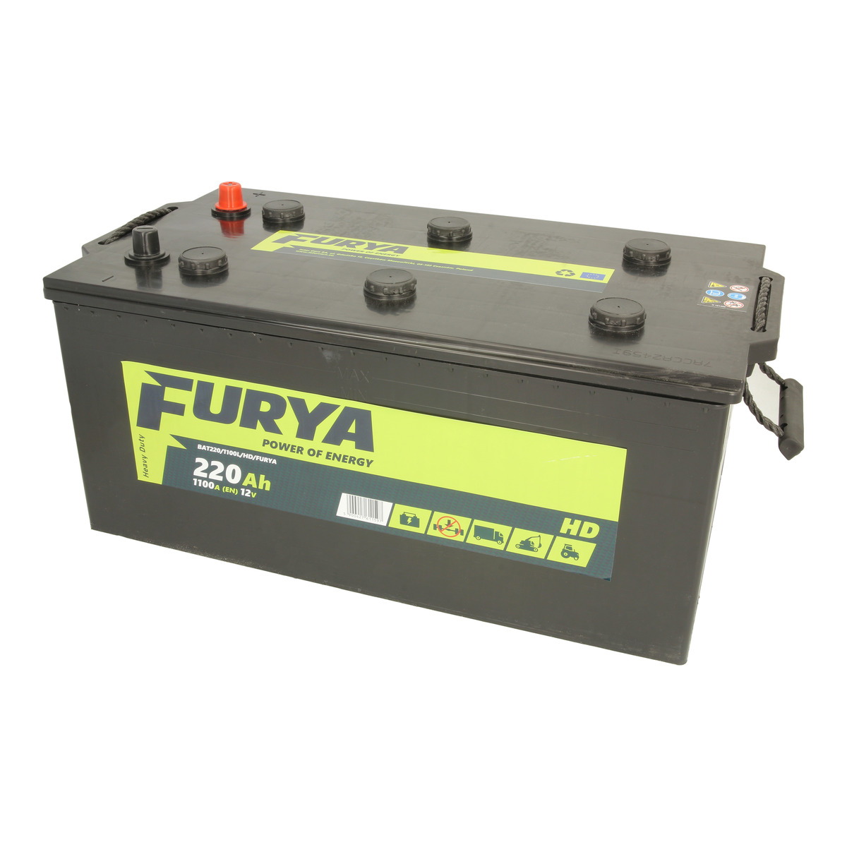Акумулятор FURYA 220Агод./1100А HD (L+ Стандартні клеми) 513x276x242 B00 - без монтажного фланця (Пусковий) фото 4