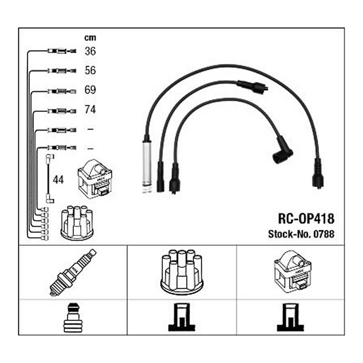 Комплект проводів запалювання OPEL ASTRA F, CALIBRA A, KADETT E, VECTRA A 1.8/2.0 06.85-09.98 фото 4