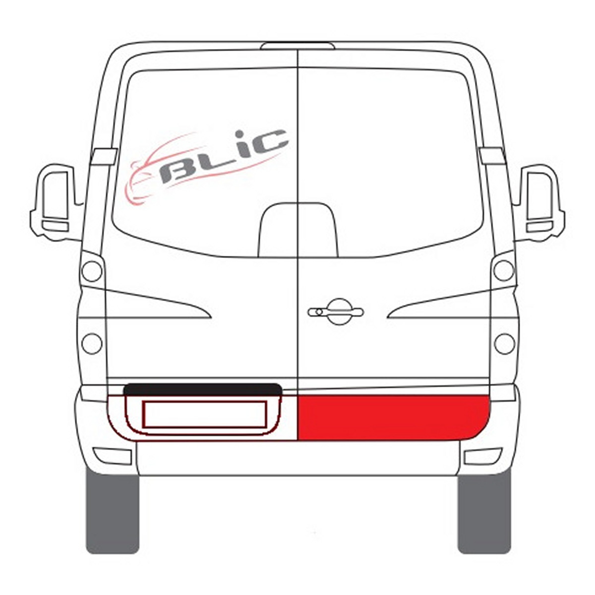 Ремонтна панель дверей задн прав (обшивка, нижня частина) MERCEDES SPRINTER 906, VW CRAFTER 2E 04.06-10.13 фото 3