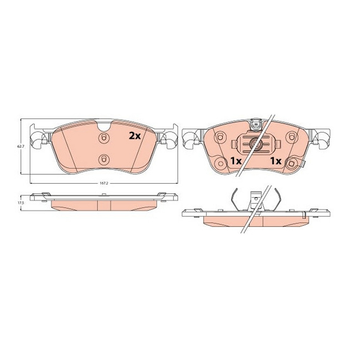 Комплект гальмівних колодок передн , NISSAN QASHQAI III, TOWNSTAR, TOWNSTAR EVALIA, X-TRAIL IV 1.3/1.3H/1.5H 04.21- фото 3