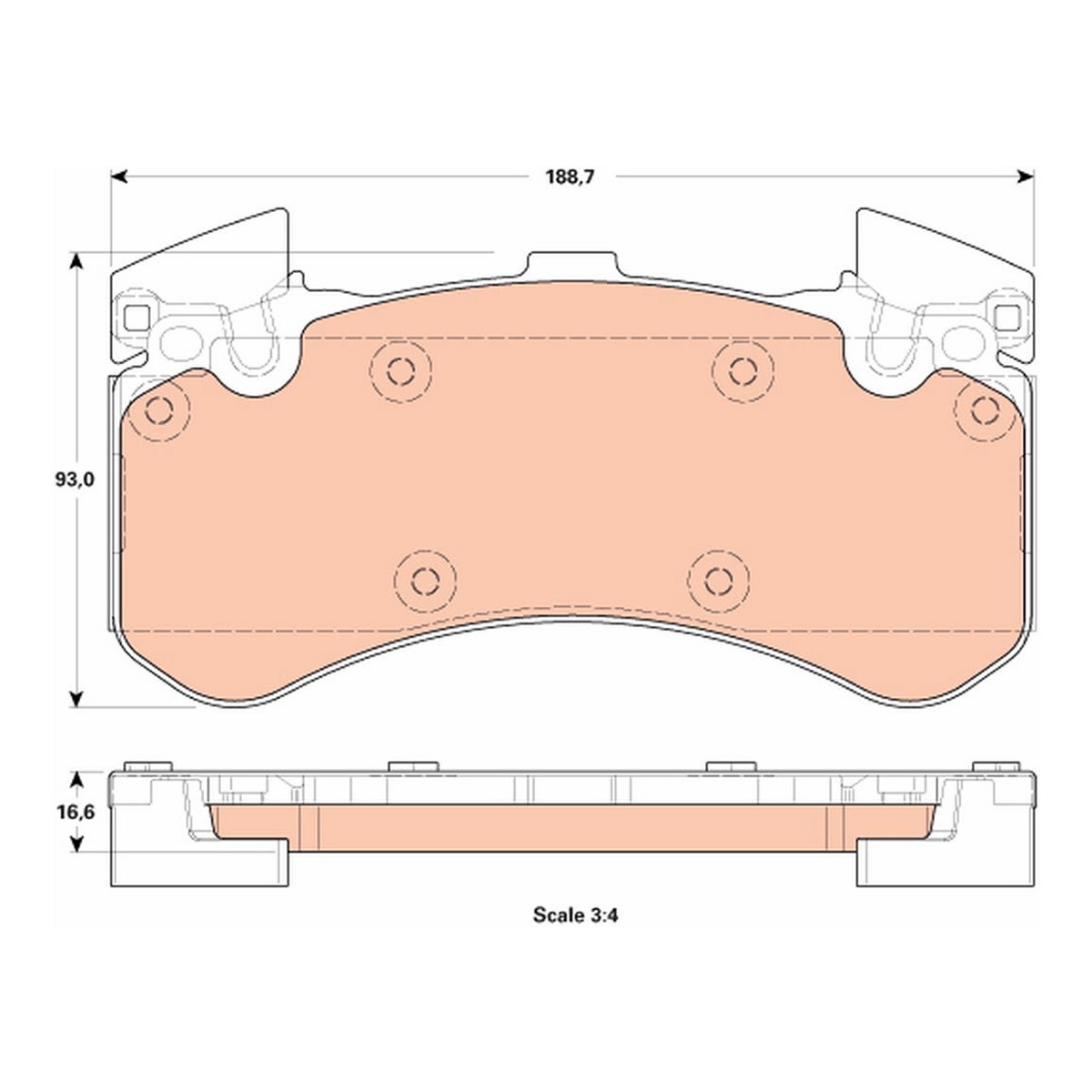Комплект гальмівних колодок передн , AUDI A6 ALLROAD C7, A6 C7, A7, A8 D4, BENTLEY MULSANNE, DODGE VIPER 1.8-8.0 10.91-07.20 фото 3