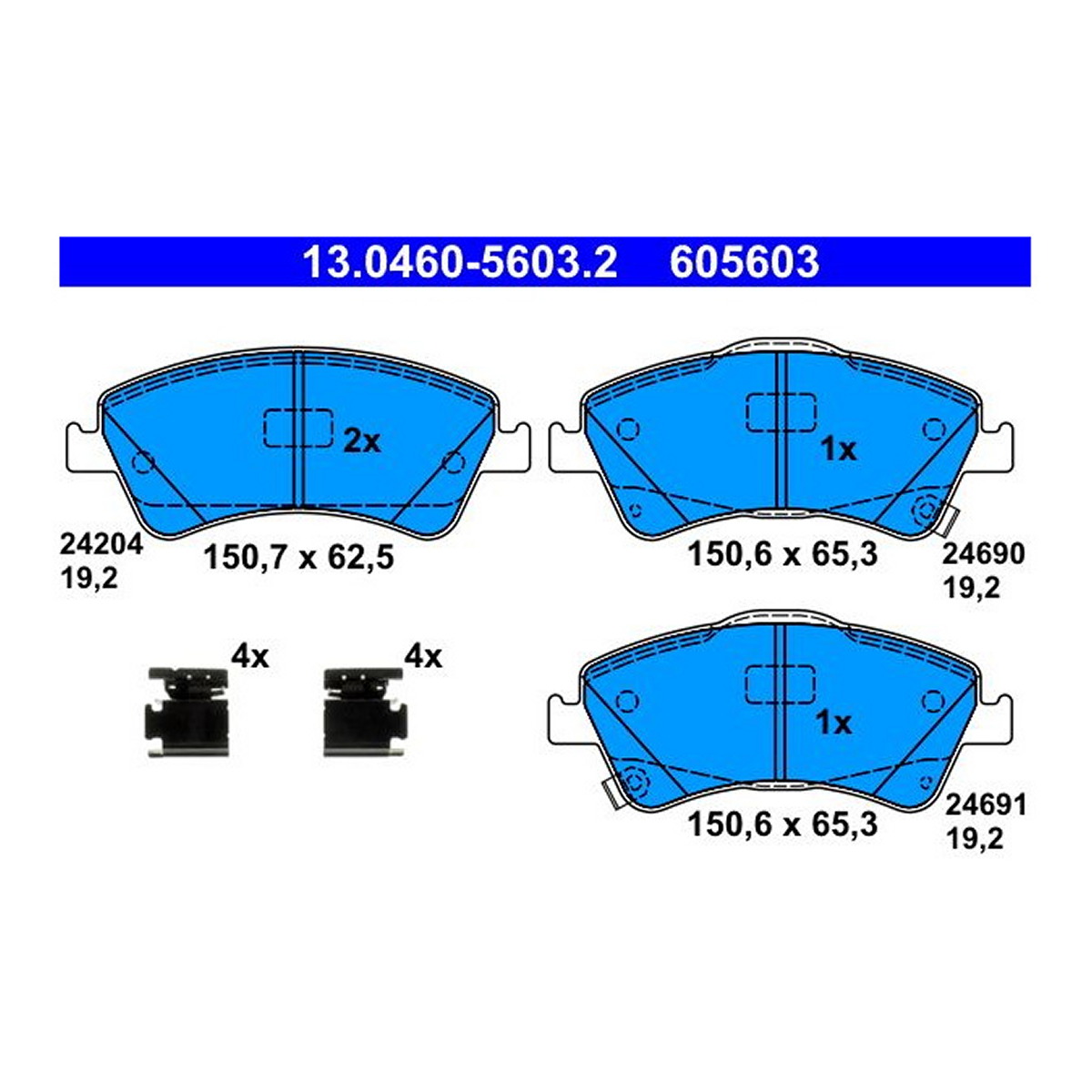 Комплект гальмівних колодок передн (з комплектуючими), TOYOTA AURIS, AVENSIS, COROLLA, VERSO 1.4-2.2D 05.97-10.18 фото 4