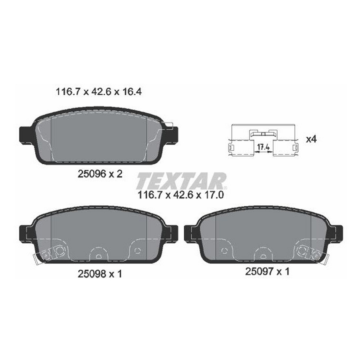 Комплект гальмівних колодок задн (з комплектуючими), BUICK ENCORE, CHEVROLET AVEO, CRUZE, ORLANDO, TRAX, VOLT, OPEL AMPERA, ASTRA H CLASSIC, ASTRA J, ASTRA J GTC, CASCADA 1.3D-2.0D 01.09- фото 4