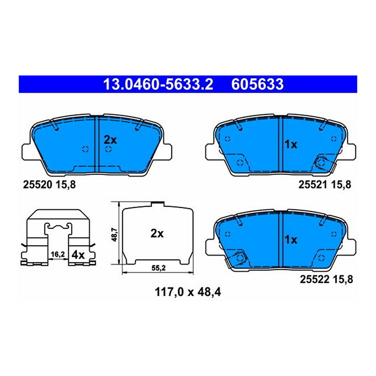 Комплект гальмівних колодок задн , HYUNDAI EQUUS / CENTENNIAL, GENESIS, GRAND SANTA FÉ, SANTA FÉ II, SANTA FÉ III, KIA BORREGO, QUORIS I, SORENTO II, SORENTO III, STINGER 2.0-5.0 11.05- фото 4