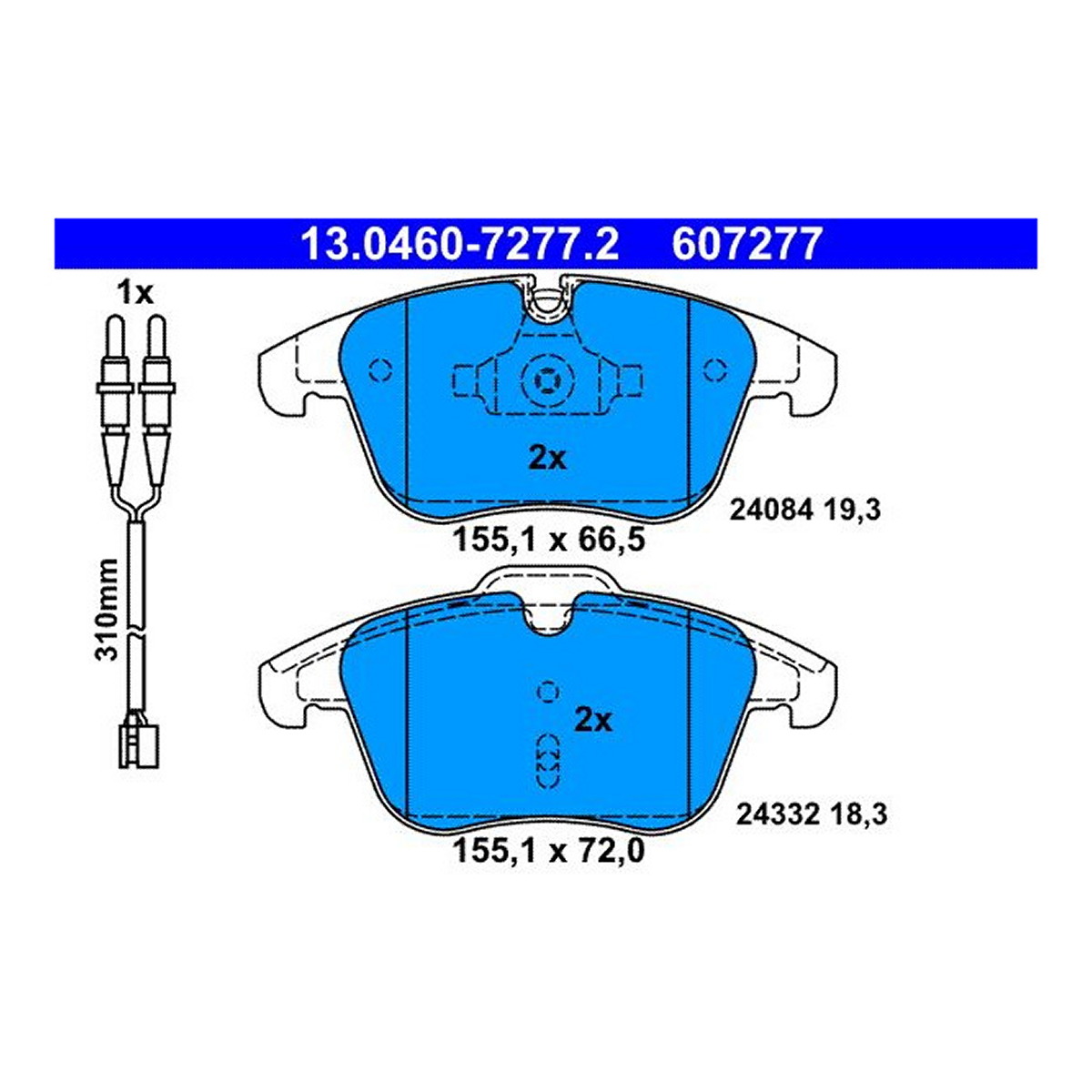 Комплект гальмівних колодок передн , PEUGEOT 407, 508, 508 I 1.6-2.2D 05.04- фото 4