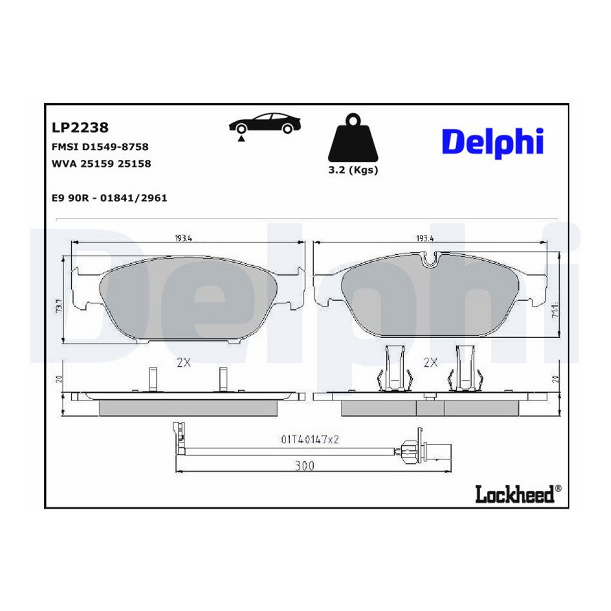 Комплект гальмівних колодок передн , AUDI A6 ALLROAD C7, A6 C7, A7, A8 D4 1.8-6.3 11.09-09.18 фото 5