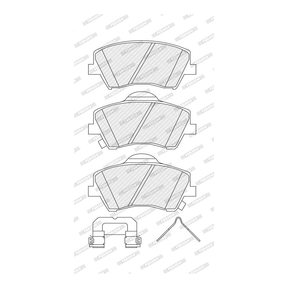 Комплект гальмівних колодок передн (з комплектуючими), HYUNDAI ELANTRA V, ELANTRA VI, GENESIS, GRANDEUR, I30, IONIQ, VELOSTER, KIA CEE'D, CEED, NIRO, NIRO I, PRO CEE'D 1.0-Electric 09.10- фото 3