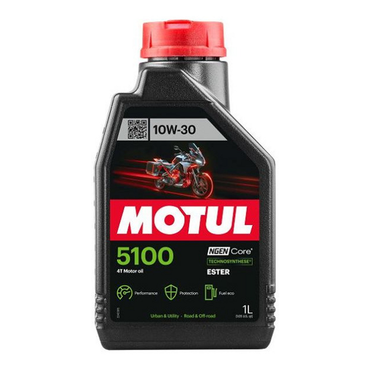 Олива для чотиритактних двигунів MOTUL 5100 10W30 1л, API SM Напівсинтетична збагачений ефірами