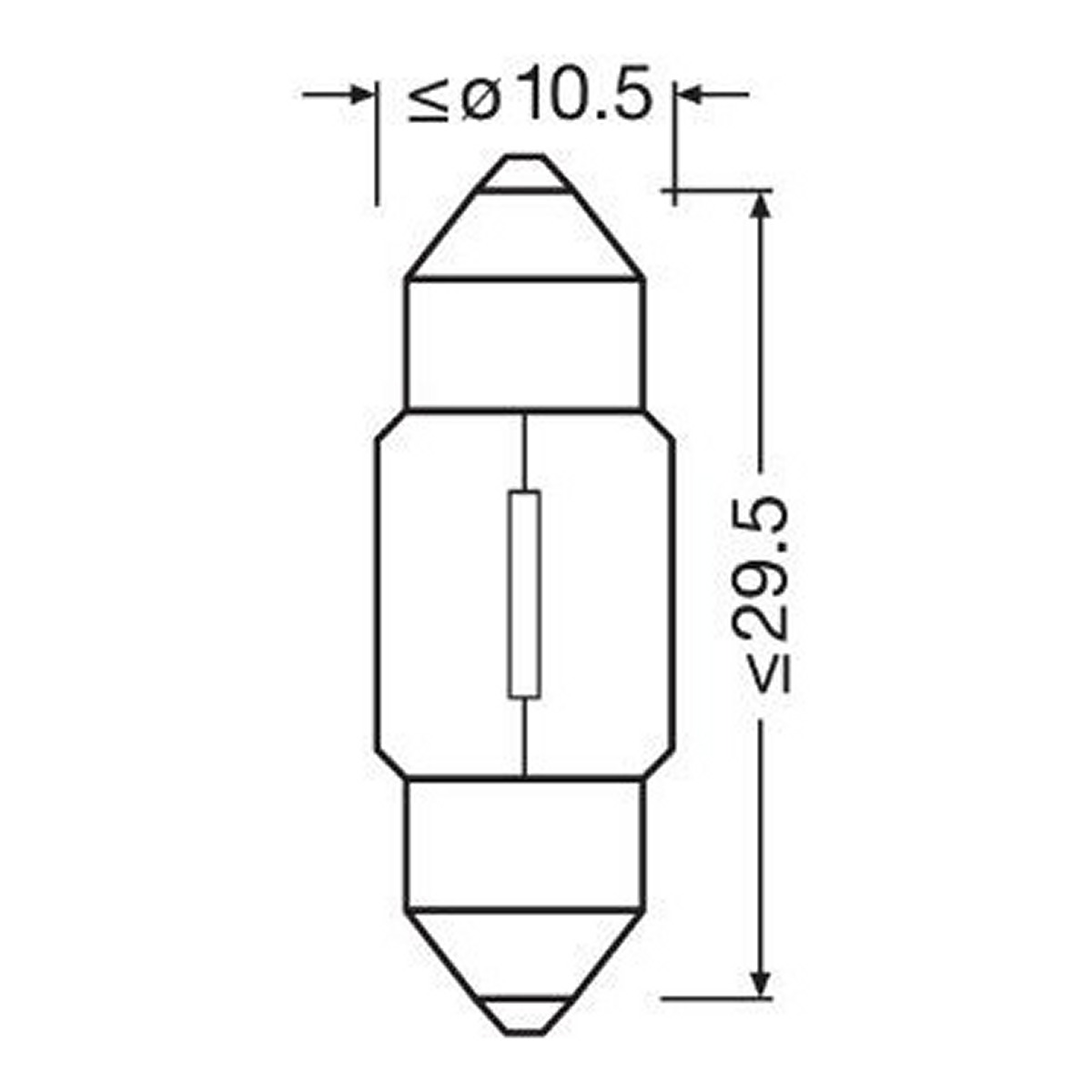 Лампа (упаковка-блістер 2шт) C10W 12В 10Вт SV8,5-8 Standard фото 4