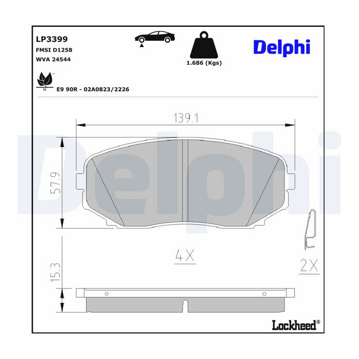 Комплект гальмівних колодок передн , MAZDA CX-7, CX-9, MITSUBISHI ECLIPSE CROSS, GRANDIS, L200 / TRITON, OUTLANDER III, PAJERO PININ I, PAJERO SPORT III 1.5-3.7 10.99- фото 5