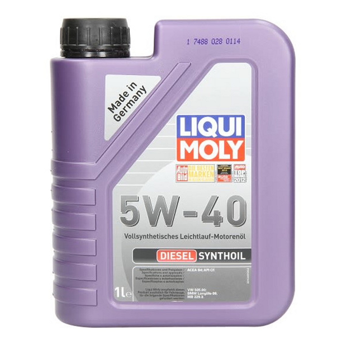 Моторна олива Diesel Synthoil (1L) 5W40 , ACEA B3, B4, BMW LL-98, MB 229.1, MB 229.3, VW 502.00, VW 505.00