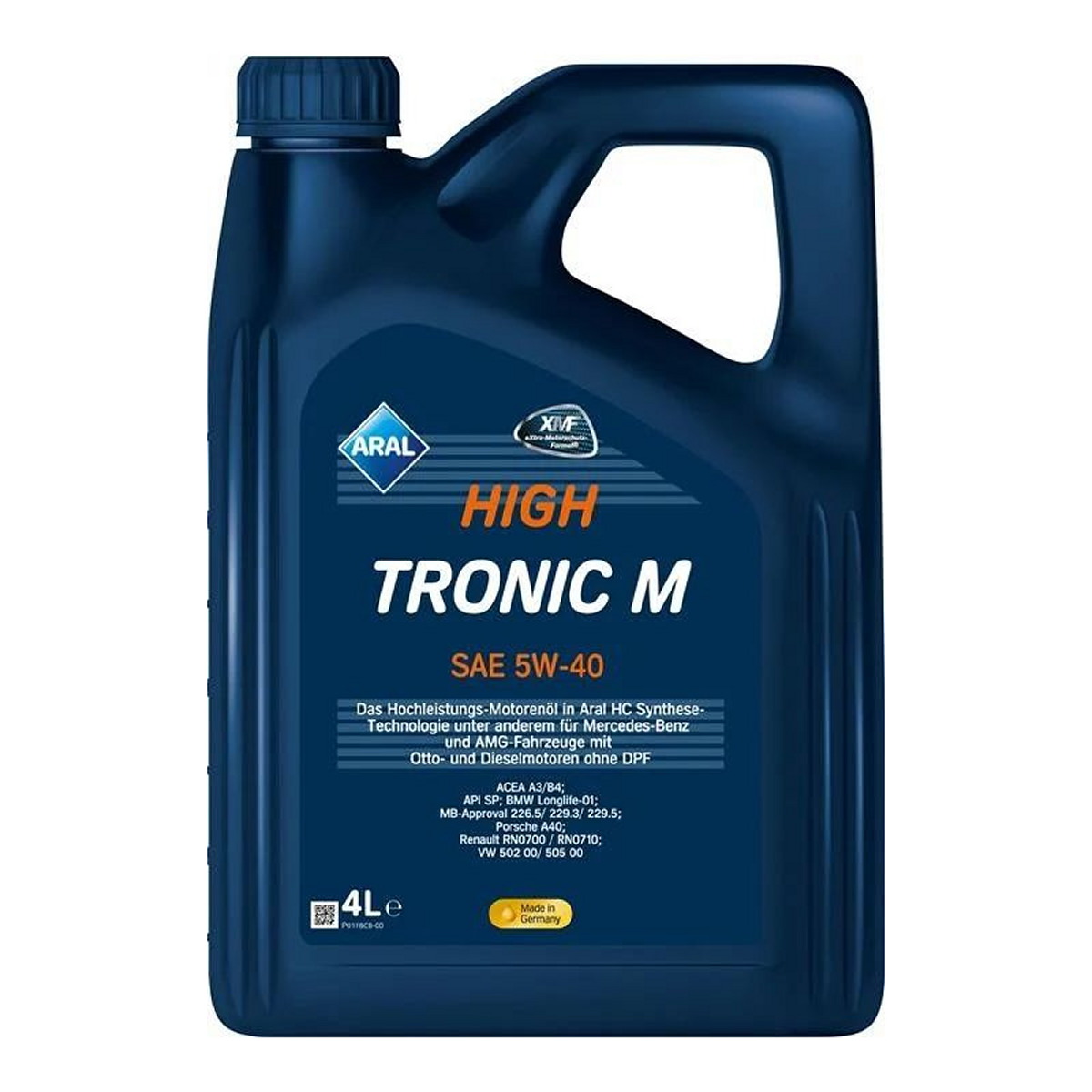 Моторна олива (4L) 5W40 ,API CF, SN, ACEA A3, B3, B4, BMW LL-01, MB 226.5, MB 229.3, MB 229.5, PORSCHE A40, RENAULT RN 0700, RENAULT RN 0710, VW 502.00, VW 505.00