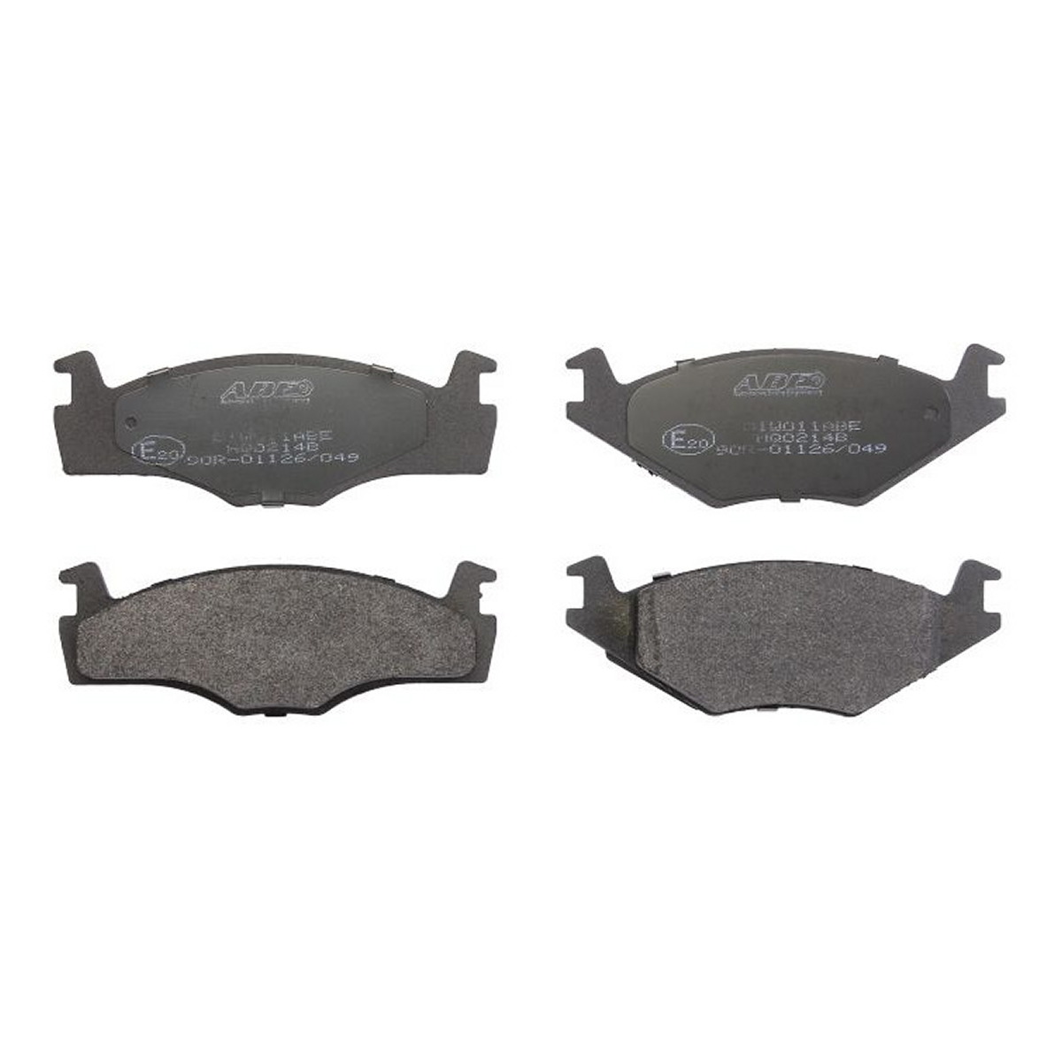 Комплект гальмівних колодок передн , AUDI 80 B2, SEAT CORDOBA, IBIZA II, TOLEDO I, VW CADDY I, GOLF I, GOLF II, GOLF III, JETTA I, JETTA II, PASSAT B1, PASSAT B2, PASSAT B3/B4 1.0-2.2 02.74-10.02
