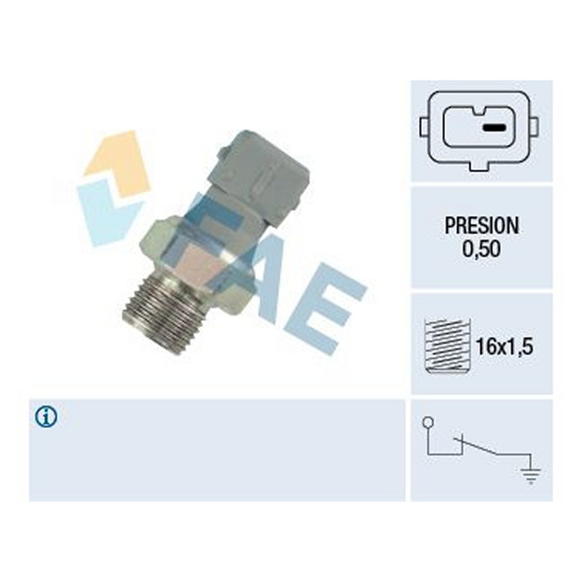 Датчик тиску масла (0,5Бар, 1 pin, сірий) CITROEN AX, BERLINGO, EVASION, JUMPER I, JUMPY I, SAXO, XANTIA, XM, XSARA, XSARA PICASSO, ZX, FIAT DUCATO, SCUDO, ULYSSE 1.0-3.0 01.87-12.12 фото 4